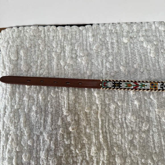VTG 60s/70s Hand Tooled/Beaded Native Belt 26” Thunderbird Indian Belt - Picture 6 of 8